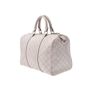 Gucci Boston Bag Ivory White ssima Handbag Sterling Leather